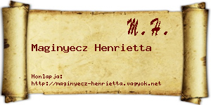 Maginyecz Henrietta névjegykártya